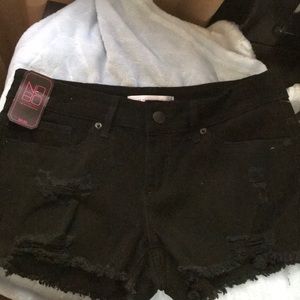 Black mini shorts